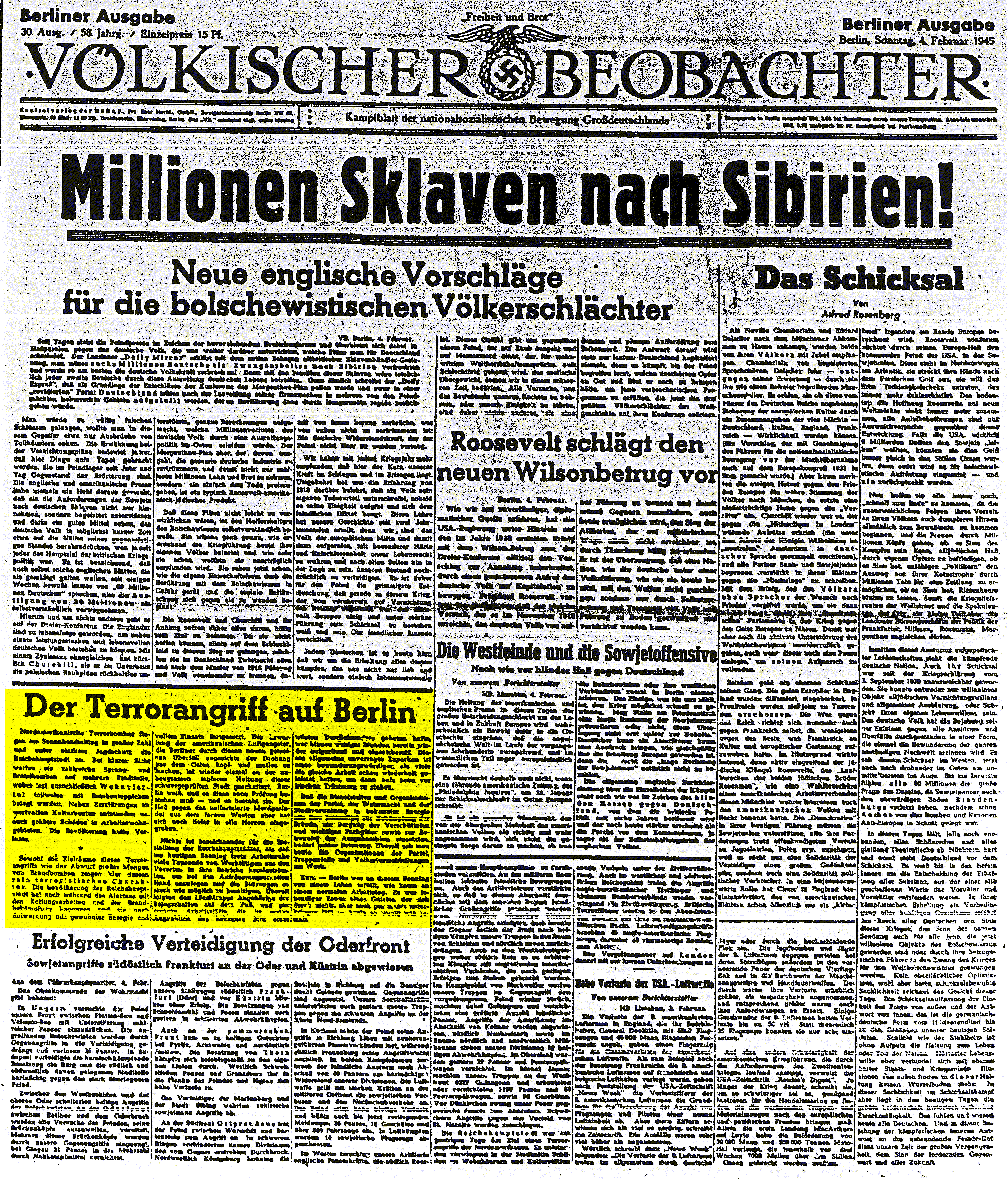 Report of a German newspaper
