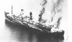 The burning ship